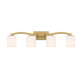 Whitney 4-Light Bathroom Vanity Light in Warm Brass Warm Brass