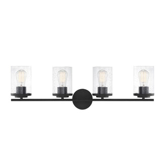 Marshall 4-Light Bathroom Vanity Light in 
Matte Black Matte Black