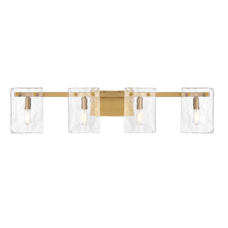 Genry 4-Light Bathroom Vanity Light in Warm Brass