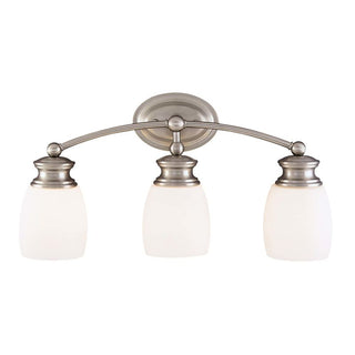 Elise 3-Light Bathroom Vanity Light in Satin Nickel Satin Nickel