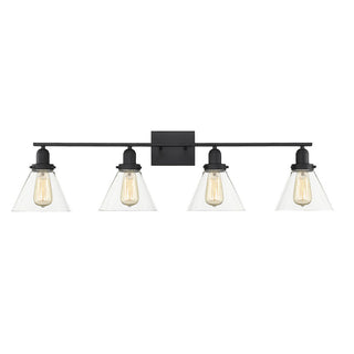 Drake 4-Light Bathroom Vanity Light in Black Black