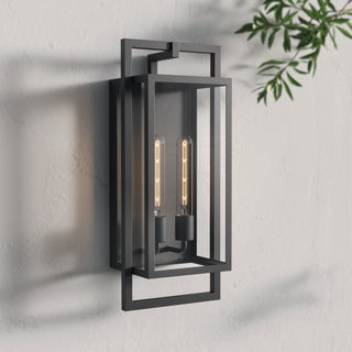 Agatha 2-Light Outdoor Wall Sconce Textured Black