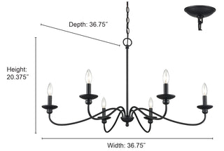 Delvona 6-Light Chandelier Ceiling Light Matte Black