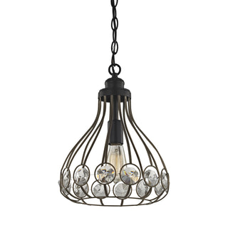 Crystal Web 11'' Wide 1-Light Mini Pendant - Gold