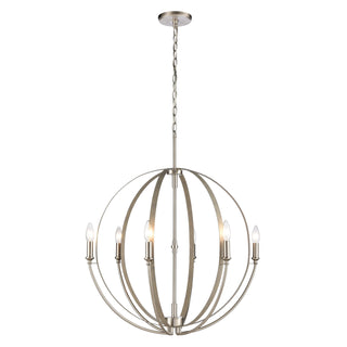 Rotunde 26'' Wide 6-Light Chandeliers - Beechwood