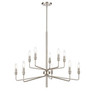 Saginaw 34'' Wide 10-Light Chandeliers - Satin Nickel