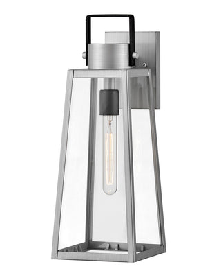 Hugh Medium Wall Mount Lantern in Antique Brushed Aluminum