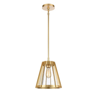 Open Louvers 10'' Wide 1-Light Pendant - Champagne Gold