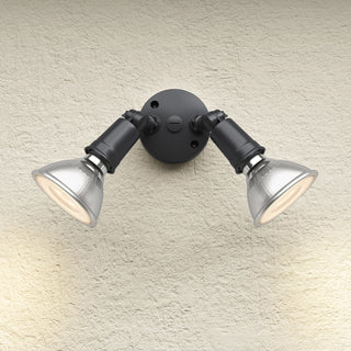 2-Light Security Flood Lights Powder Coated Black