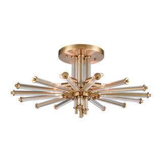 Serena 26'' Wide 5-Light Semi Flush Mount - Satin Brass