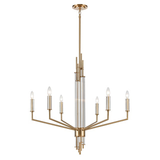 Serena 34'' Wide 6-Light Chandeliers - Satin Brass