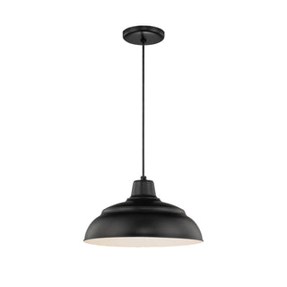 R Series 1-Light Cord Hung Warehouse Satin Black