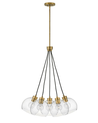 Rumi Small Single Tier Chandelier in Lacquered Brass
