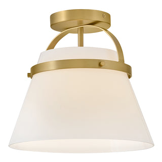 Tori Medium Semi-Flush Mount in Lacquered Brass