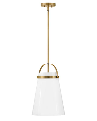 Tori Small Single Light Pendant in Lacquered Brass