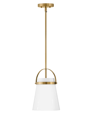 Tori Small Single Light Convertible Pendant in Lacquered Brass