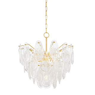 DARCIA Chandelier with Aged Brass Finish