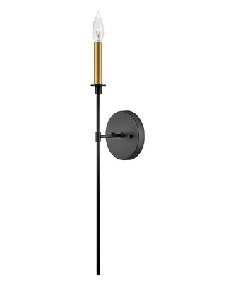 Hux Large Single Light Tall Sconce in Black