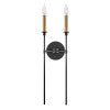 Hux Large Two Light Tall Sconce in Black