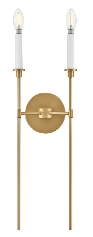 Hux Medium Two Light Sconce in Lacquered Brass
