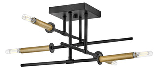 Hux Medium Semi-Flush Mount in Black