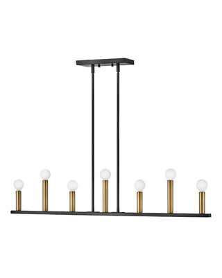 Lazlo Large Seven Light Linear Chandelier in Black