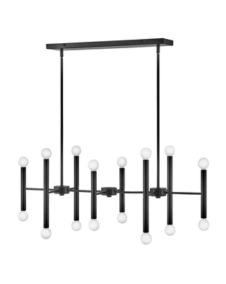 Millie Large Sixteen Light Linear Chandelier in Black