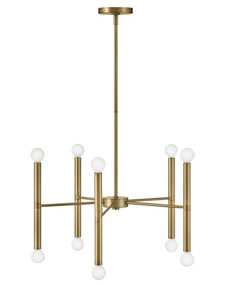 Millie Medium Multi Tier Convertible Chandelier in Lacquered Brass