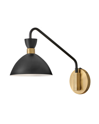 Simon Medium Single Light Plug-in Sconce in Black