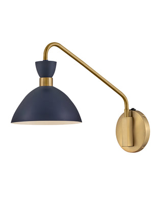 Simon Medium Single Light Plug-in Sconce in Matte Navy