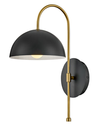 Lou Medium Single Light Sconce in Black