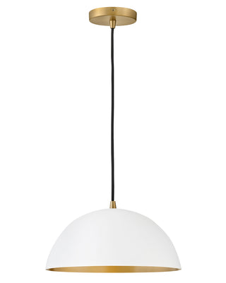 Lou Medium Single Light Pendant in Matte White