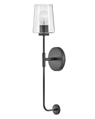 Kline Large Single Light Tall Sconce in Black