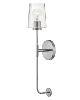 Kline Large Single Light Tall Sconce in Brushed Nickel
