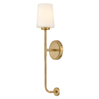 Kline Large Single Light Tall Sconce in Lacquered Brass
