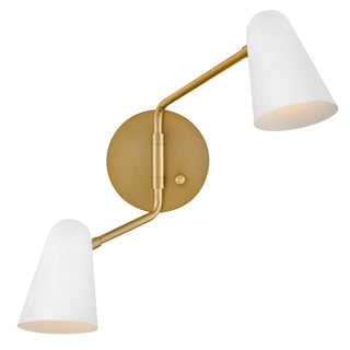 Birdie Large Two Light Sconce in Lacquered Brass