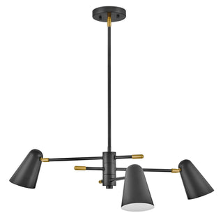 Birdie Medium Convertible Mobile Single Tier Chandelier in Black