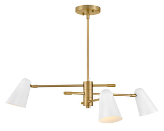 Birdie Medium Convertible Mobile Single Tier Chandelier in Lacquered Brass