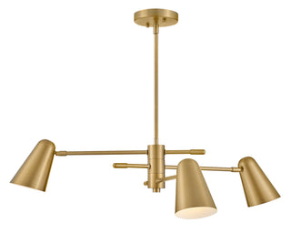 Birdie Medium Convertible Mobile Single Tier Chandelier in Lacquered Brass