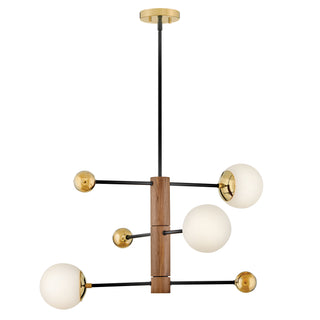 Auggie Medium Adjustable Multi Tier Chandelier in Bright Brass