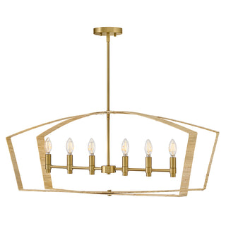 Sammi Large Six Light Linear in Lacquered Brass