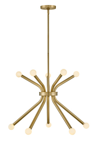 Axton Medium Single Tier Chandelier in Lacquered Brass