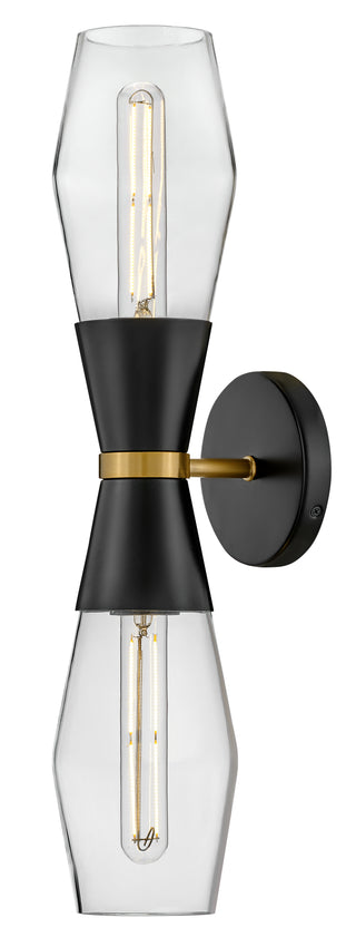 Livie Large Two Light Sconce in Black
