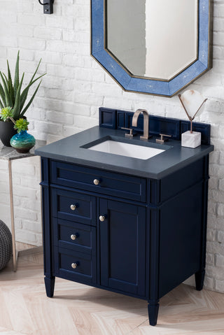 30 Inch Brittany Freestanding Vanity in Victory Blue / Charcoal Soapstone Top