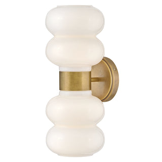 Nadia Medium Two Light Sconce in Lacquered Brass