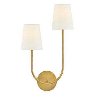 Cora Large Two Light Sconce in Lacquered Brass