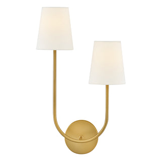 Cora Large Two Light Sconce in Lacquered Brass