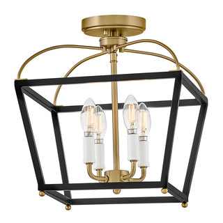 Tate Small Semi-Flush Mount in Black
