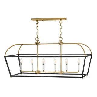 Tate Large Six Light Linear in Black