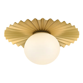 Stevie Small Flush Mount or Sconce in Lacquered Brass